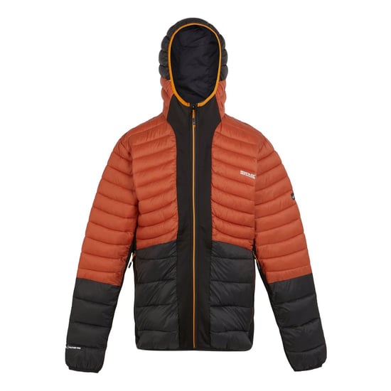 Men's Regatta Hooded Hybrid Puffer Jacket with Zipped Pocket in RedOchre/Blk - Image 1
