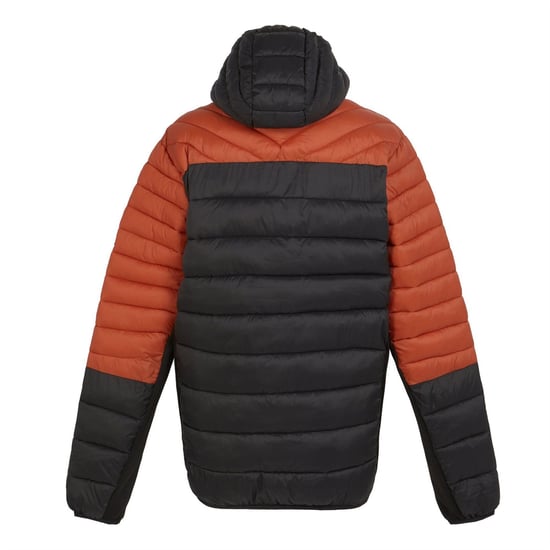 Men's Regatta Hooded Hybrid Puffer Jacket with Zipped Pocket in RedOchre/Blk - Image 2