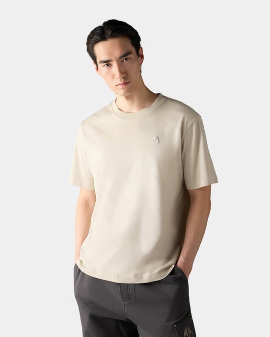 Short Sleeve Logo Detail T-Shirt in Ecru - Image 1