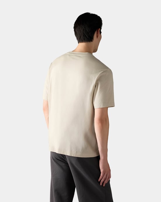 Short Sleeve Logo Detail T-Shirt in Ecru - Image 2