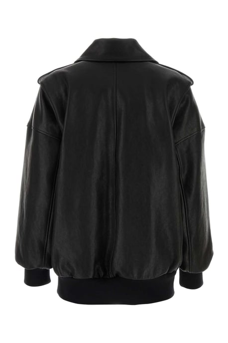 Black Leather Oversize Jacket - Image 1