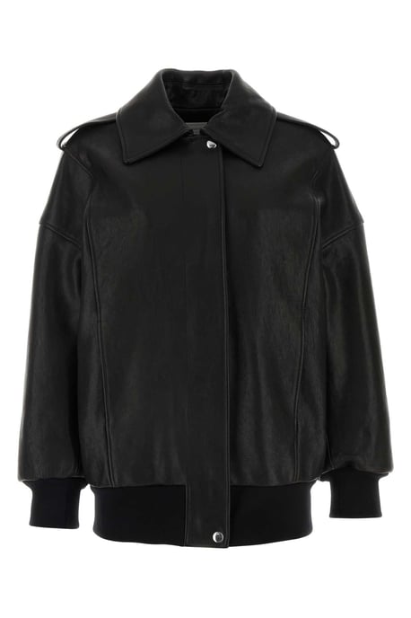 Black Leather Oversize Jacket - Image 2