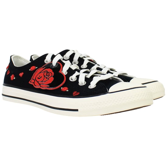 Converse Chuck Taylor OX Womens Black Plimsolls - Image 2
