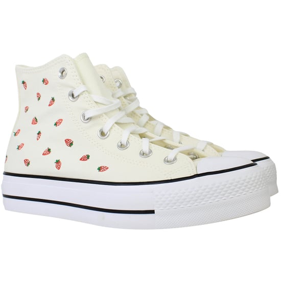 Converse Chuck Taylor Lift Hi Womens Off White Plimsolls - Image 4