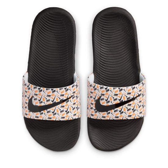Boys Nike Kawa Slide Aop in White/Black - Image 3