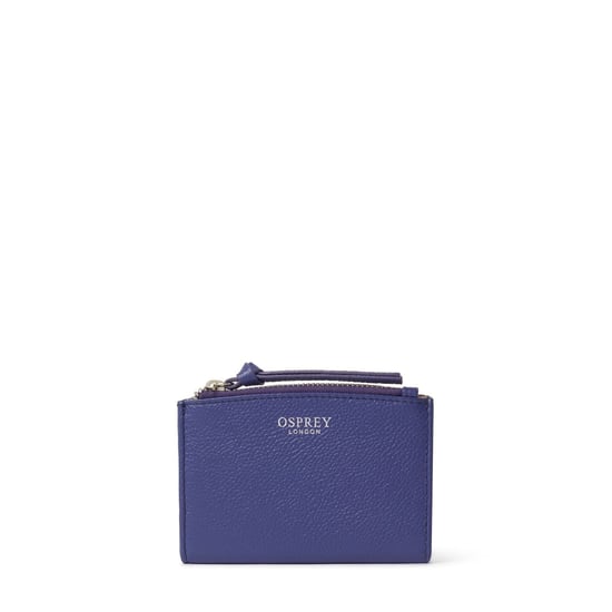 Accessories Osprey London London Molly Curved Bi Fold Leather Card Holder in Purple - Image 1