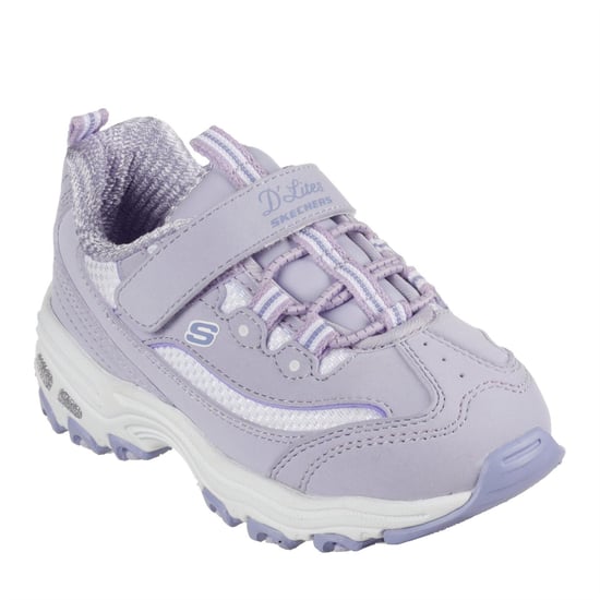 Girls Skechers Dlites Slip On Trainers in Lavender - Image 1