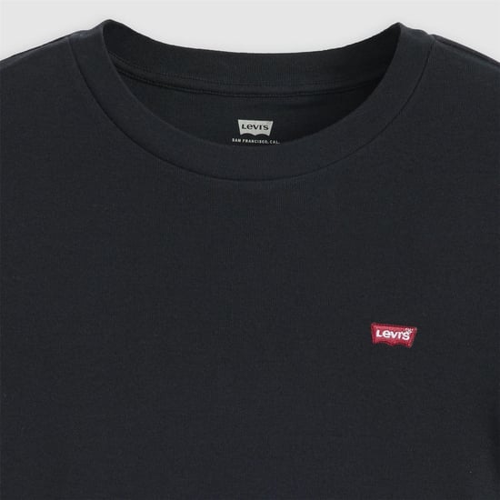 Women's Levis Housemark Crew Neck Short Sleeve Jersey T-Shirt in CAVIAR - Image 6
