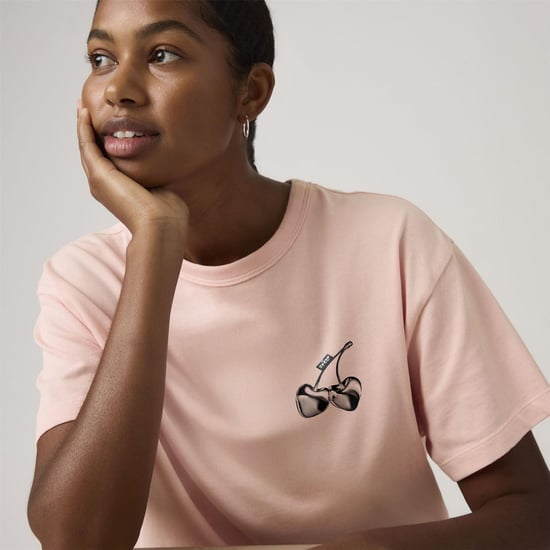 Women's Levis Vintage Text Graphic Crew Neck Short Sleeve T-Shirt in Crystal Pink - Image 5
