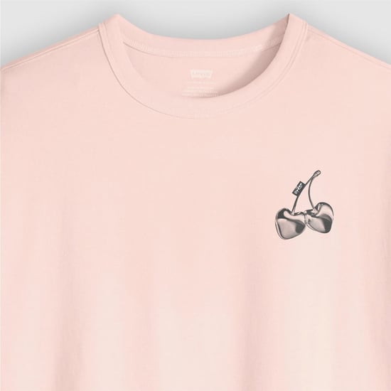 Women's Levis Vintage Text Graphic Crew Neck Short Sleeve T-Shirt in Crystal Pink - Image 6