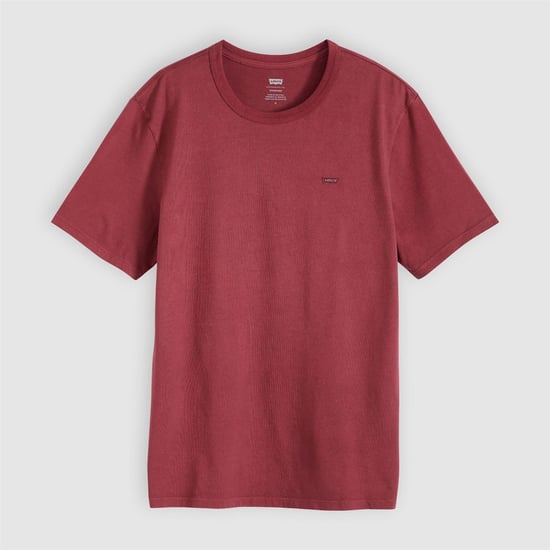Men's Levis Crew Neck Short Sleeve Regular Fit T-Shirt in OXBLOOD RED - Image 1