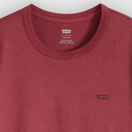 Men's Levis Crew Neck Short Sleeve Regular Fit T-Shirt in OXBLOOD RED - Image 6