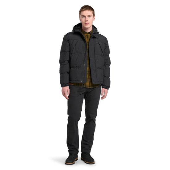 Men's Timberland Hooded Water Repellent Puffer Jacket in Black - Image 4