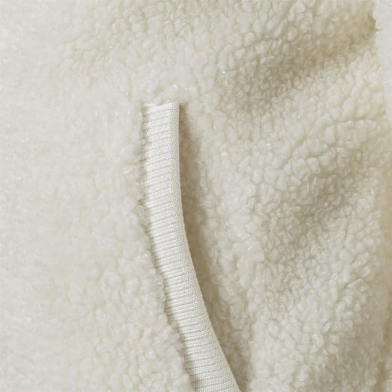 Girls Minoti Baseball Jacket With Snap Button Closure Cream in Off White - Image 5