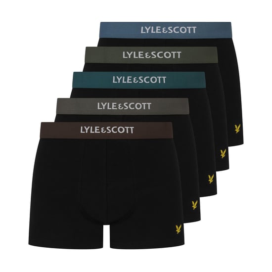 Men's Lyle And Scott 5 Pack Trunks in Black Multi W - Image 1