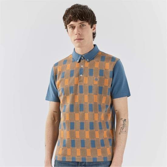 Men's Pretty Green Streatham Regular Fit Short Sleeve Shirt in Orange - Image 2
