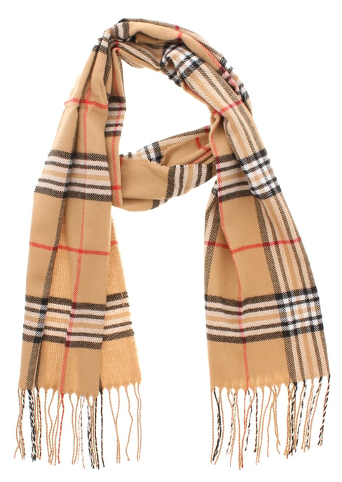 Womens Soft Tassled Scarves Berty camel - Image 1