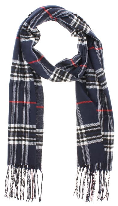 Womens Soft Tassled Scarves Berty blue - Image 1