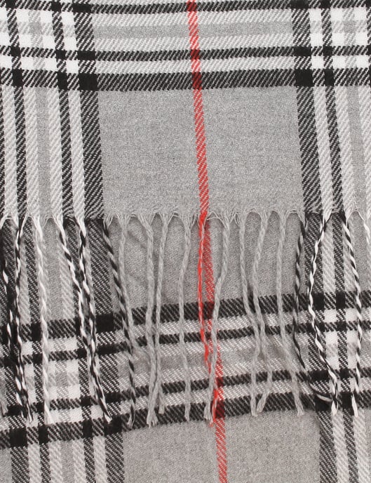 Womens Soft Tassled Scarves Berty grey - Image 2