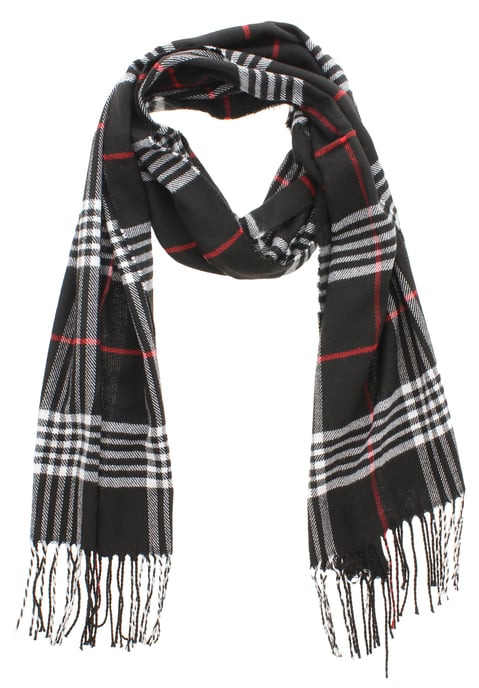 Womens Soft Tassled Scarves Berty black - Image 1