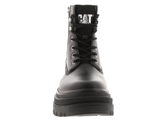 Caterpillar Womens Ankle Boots Platform Bolder Zip Lace Fastenings Leather black - Image 3