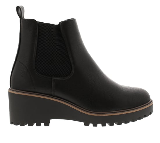 Platino Womens Wedge Chelsea Boots Yasmin Zip black - Image 2