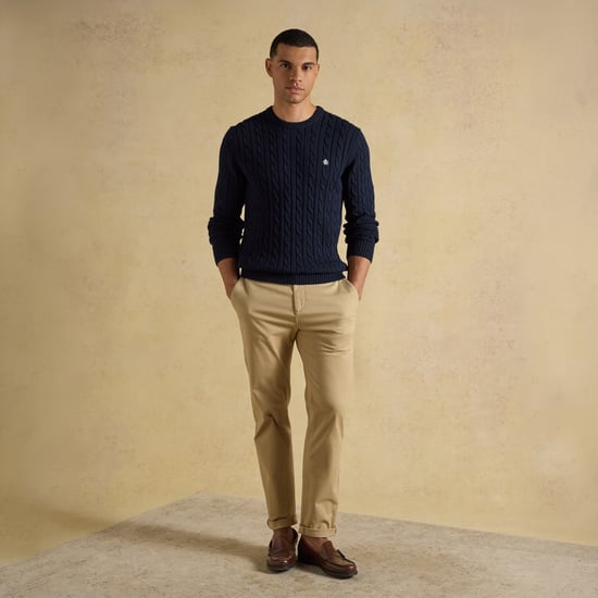 Joules Cable Crew Mens Sweater Navy - Image 4