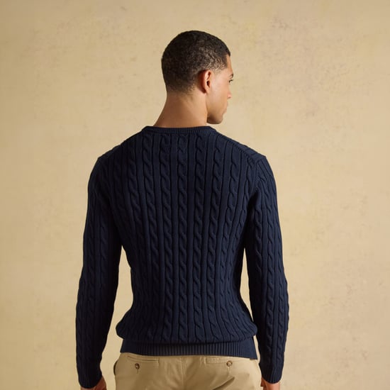 Joules Cable Crew Mens Sweater Navy - Image 5