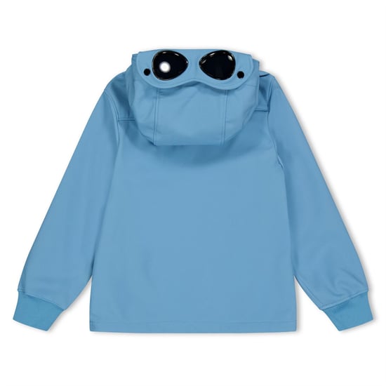 Boys C.P. Company Kids Goggle Water Resistant Long Sleeve Hooded Softshell Jacket in Aegean Bl 40589 - Image 2