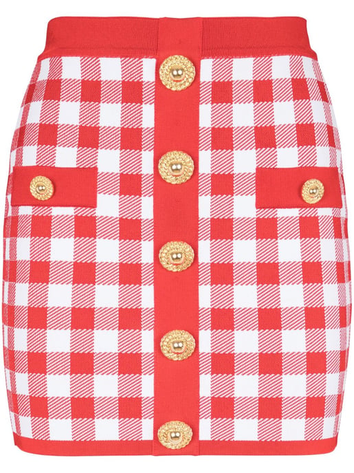 Vichy Buttoned Mini Skirt - Image 2