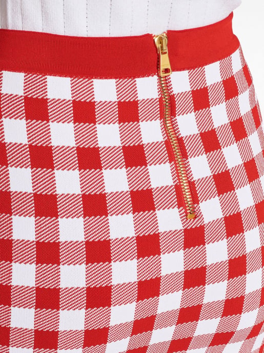Vichy Buttoned Mini Skirt - Image 4