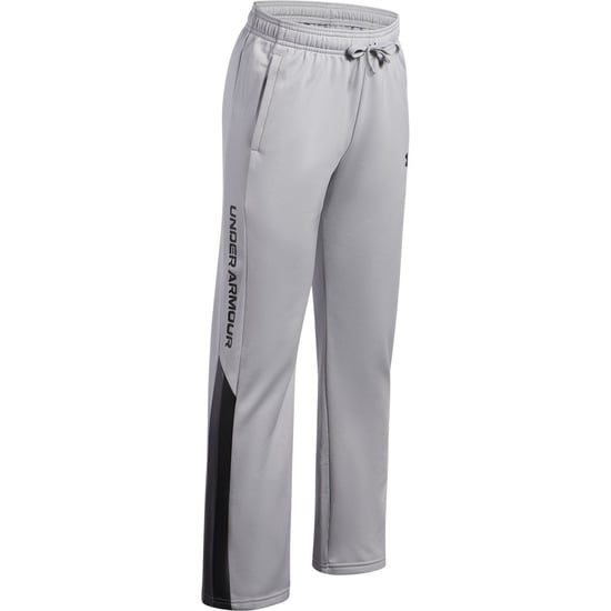 Boys Under Armour Brawler 3.0 Color Block Drawstring Waistband Tapered Pants in Grey - Image 3
