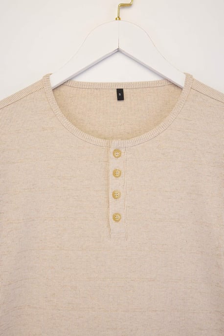 TRENDYOL MAN Men's Beige Plain Short Regular fit T-Shirts - Image 4