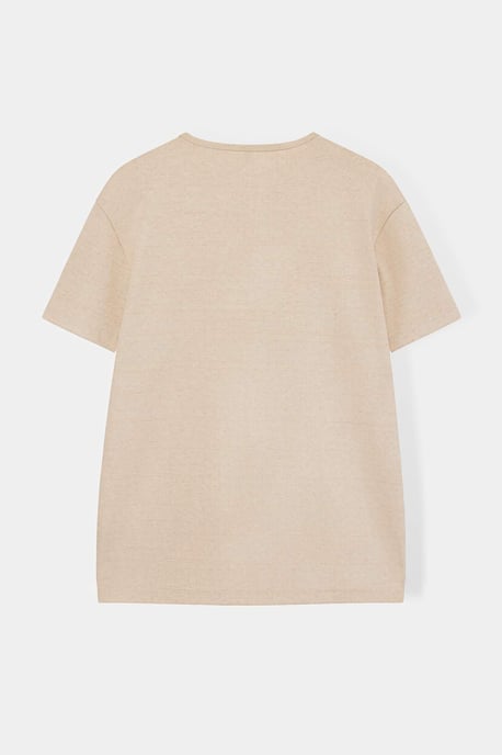 TRENDYOL MAN Men's Beige Plain Short Regular fit T-Shirts - Image 5