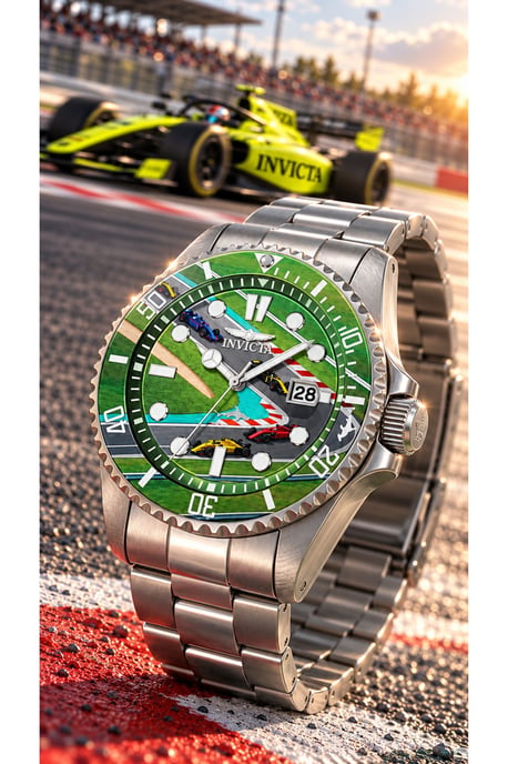 Invicta Pro Diver 51059 Herrklocka - Quartz-urverk - Rostfritt Stål med Grön Urskiva - 43 mm - Summerville - Image 2