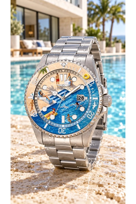Invicta Pro Diver 51060 Herrklocka - Quartz-urverk - Rostfritt stål med Blå urtavla - 43 mm - Summerville - Image 2