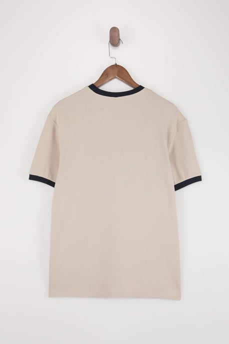 TRENDYOL MAN Herr Beige Enfärgad Kort Regular fit T-shirts - Image 4