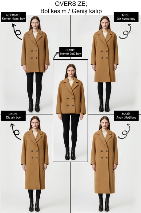 TRENDYOLMİLLA Dam Svart Randig Lång Oversize Kappor - Image 3