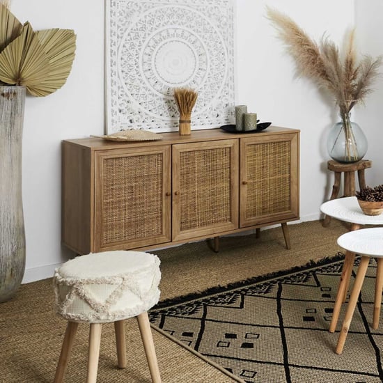 Home Deco Factory Dressoir bali – 3 deuren – rotan & hout – 115 cm - Image 4