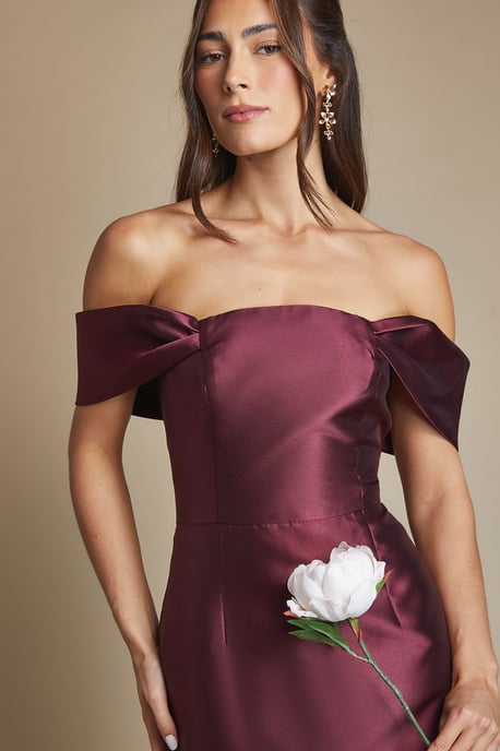 Coast Honoured Twill Bardot Column Midi Bridesmaid Dress - Image 2