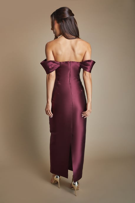 Coast Honoured Twill Bardot Column Midi Bridesmaid Dress - Image 3