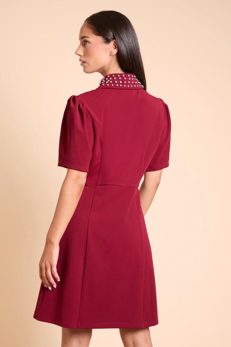 DP Luxe Diamante Collar Shift Mini Dress - Image 3