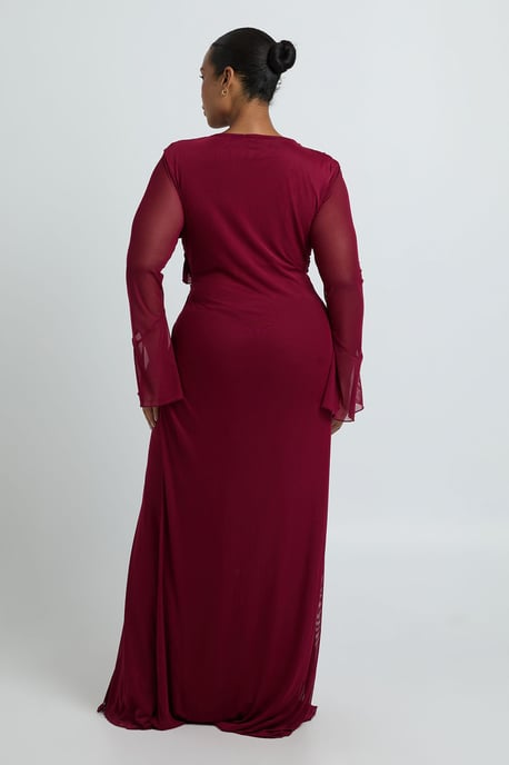Plus Ruffle Wrap Detail Maxi Dress - Image 3