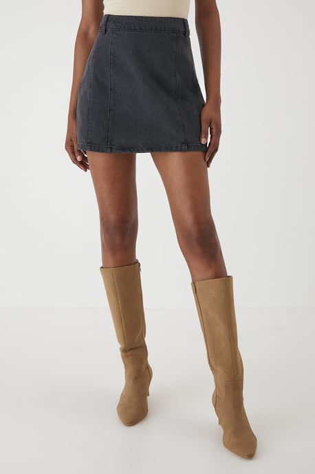 Denim High Waist Mini Skirt - Image 2