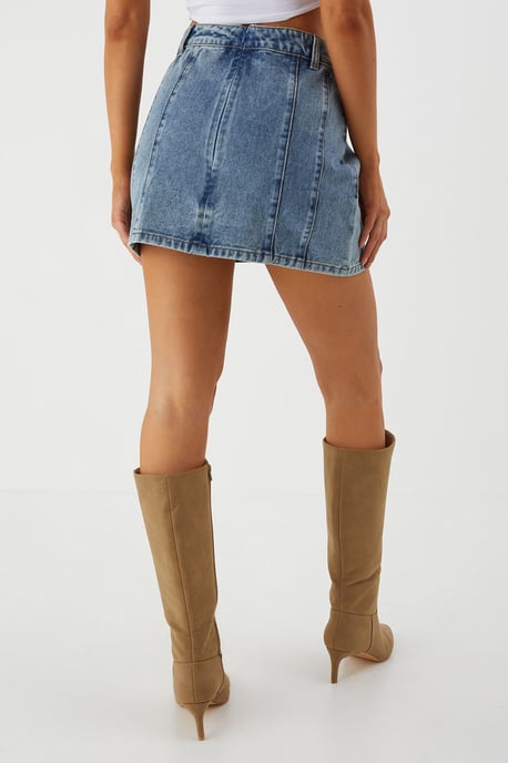 Denim High Waist Mini Skirt - Image 3