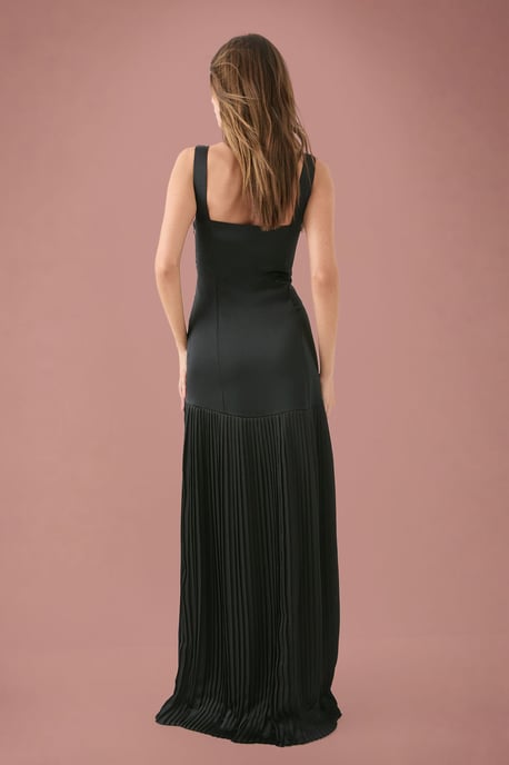 Premium Satin Square Pleated Skirt Bridesmaid Dress - Image 3