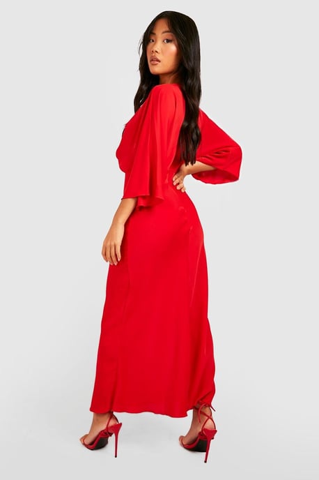 Petite Bias Cut Angel Sleeve Maxi Dress - Image 2