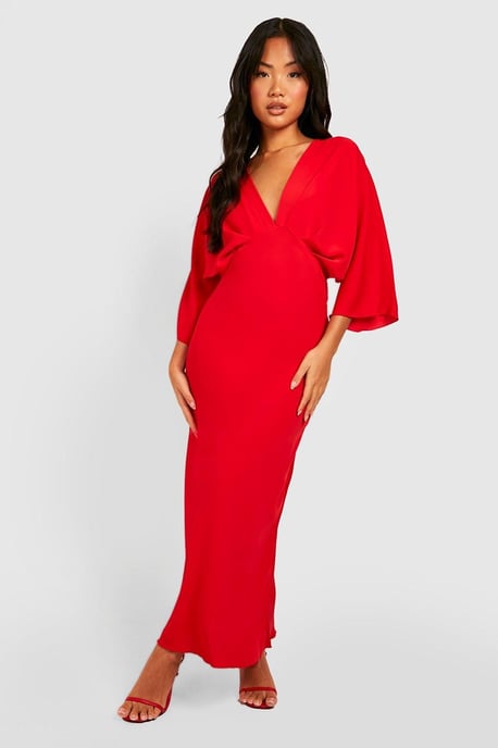Petite Bias Cut Angel Sleeve Maxi Dress - Image 3