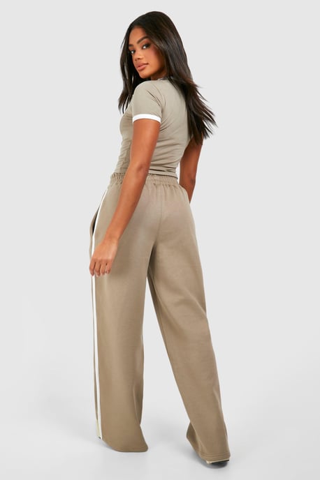 Piping Detail T-Shirt And Straight Leg Jogger Set - Image 2