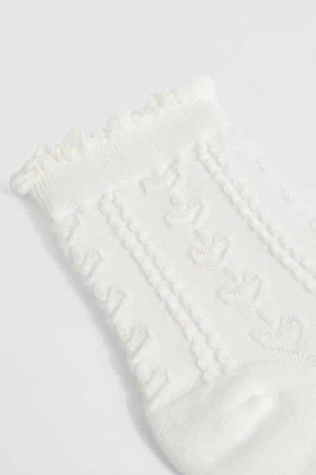Scallop Edge Openwork Knitted Socks - Image 3